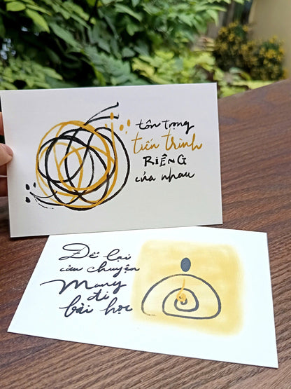 Thiệp vẽ tay Tinh thần Vòng tròn