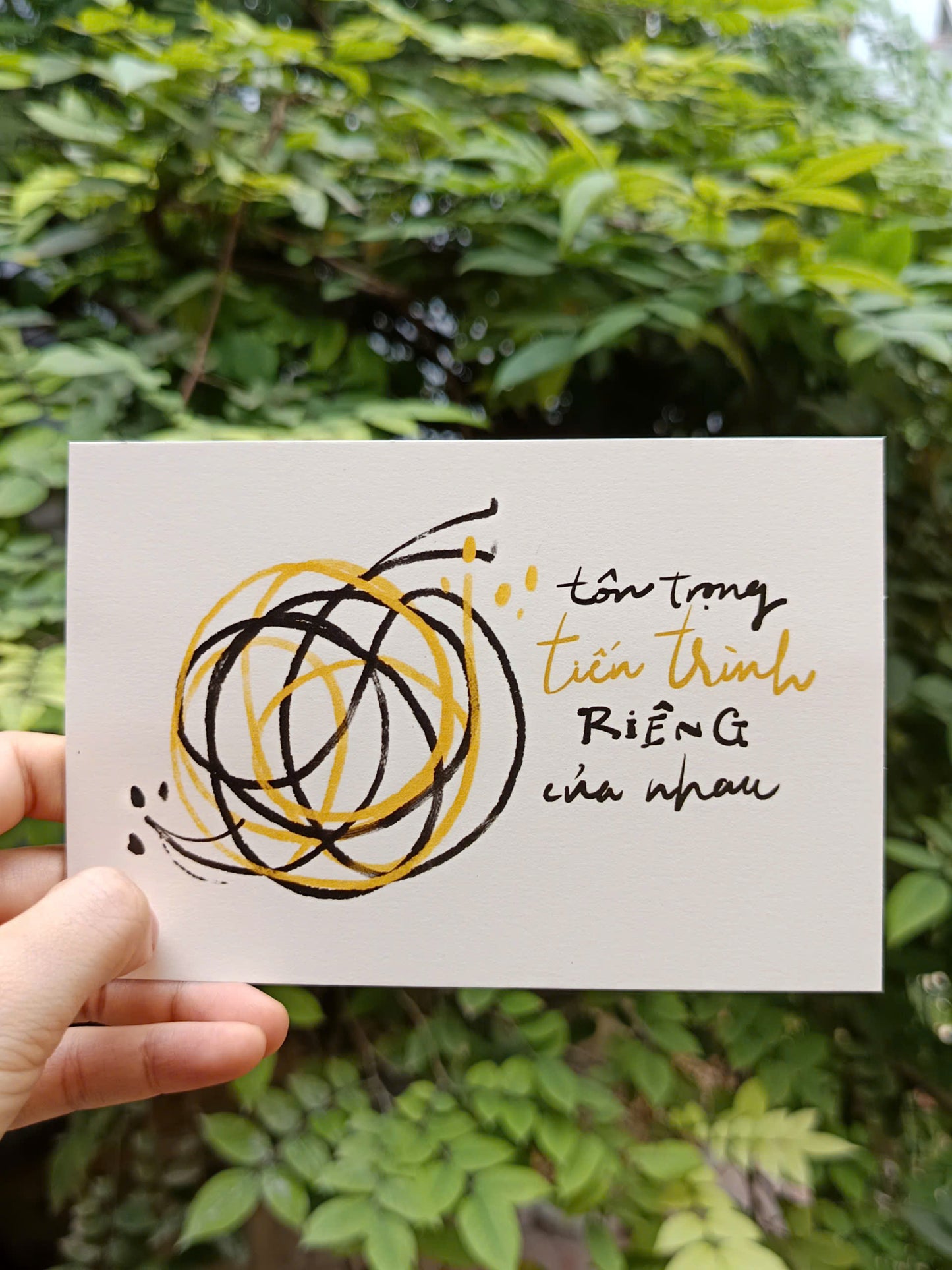 Thiệp vẽ tay Tinh thần Vòng tròn