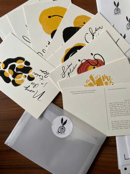 Thiệp vẽ tay Tinh thần Vòng tròn